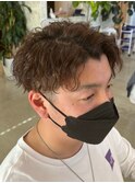 メンズ★短めセンターパート×ツイスパミックス