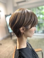 チョコラアッシュ透明感カラー白髪ぼかし小顔ショート丸みボブ