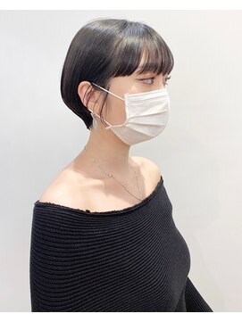 モリオフロムロンドン 松戸店(Morio from London) 【松戸　石山】耳掛けショート黒髪ショートワイドバング
