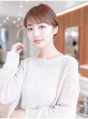 20代30代/ショートボブ/チョコレートカラー/前髪/プリカール