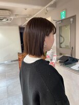 キャンバス バイ ネオリーブ 横浜西口(Canvas by neo.)&nbsp;耳掛けボブ 切りっぱなしボブ グレージュ sn