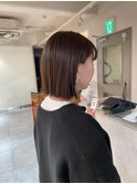 耳掛けボブ 切りっぱなしボブ グレージュ sn