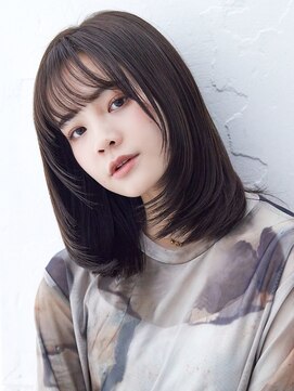 ラフィスヘアーリット 茨木2号店(La fith hair lit) 【La fith】暗髪カラー×切りっぱなしボブ