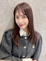 ぱっつん前髪ロングレイヤー縮毛矯正内巻きレイヤー