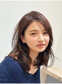 大人可愛いミディアムつや髪