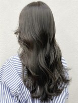 ケーツー エム 京都ラクエ(k-two emu)&nbsp;オリーブグレージュカラー*巻き髪ロングヘア*ブリーチなしカラー