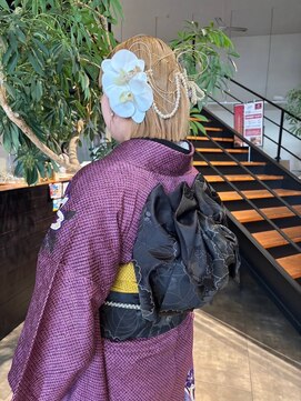 ビーワールド(B WORLD) 生花アレンジ/ハイカラーボブ/成人式