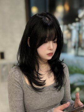 ブロウ ネックス ザ サロン 表参道(VLOW nex the salon) ハッシュカット グレーブラック 韓国ヘア 掛札