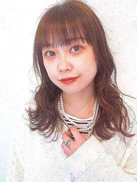 ザブックハンドサロン(The book hand salon) オレンジ×セミロング