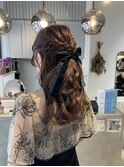 お呼ばれヘアセット　大人ハーフアップ