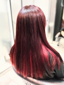 ヘアースタジオ ジェイワン(hair studio J ONE) 30代40代50代　ベリーピンク系インナーカラー