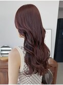 ブリーチなしチェリーレッド秋カラー冬カラーボルドーレイヤー