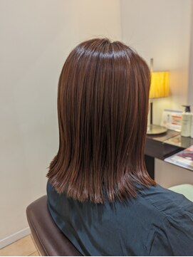 ピンクブラウン&外ハネボブ