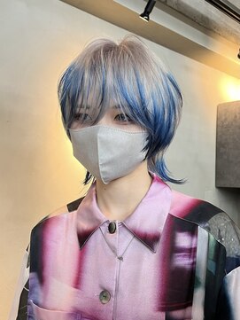 原宿/ウルフカット レイヤー デザインカラー ルーツカラー   