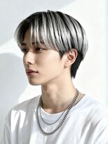 エイチ メンズ(H) センター分けニュアンスパーママレットヘアアップバングマンバン