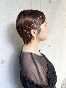 ティエラ 原宿 表参道(Tierra) 【Tierra美侑】金箔×タイトアレンジでショートのお呼ばれヘア