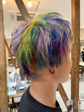 ルービック 京橋(Rubik's) 派手髪×メンズ×2ブロック×ダブルカラー×ウルフ