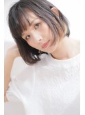 20代／30代／40代／ポイントカラー／小顔／オン眉/ラウンドボブ