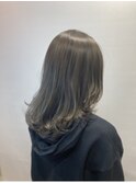 鎖骨ミディアム×オリーブグレージュ×ハーブカラー【髪質改善】
