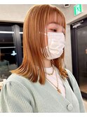 オレンジベージュ / 切りっぱなし / ロブ