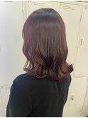 髪質改善トリートメント_マロンベージュ Aラインボブ かきあげ