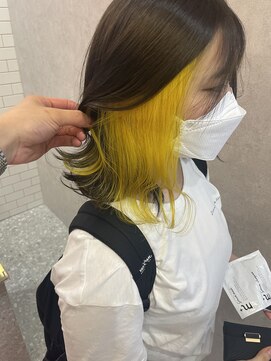 ロンド レア 天神大名店(Lond Le’a) ダブルカラー/インナーカラー/イヤリングカラー/こなれミディ