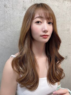 ユアーズヘア 新宿三丁目店(youres hair) 大人可愛い　韓国レイヤー　小顔レイヤー前髪カット　ゆる巻き