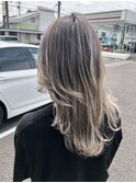 ハイライトカラーグレージュベージュケアブリーチ10代20代30代