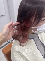 グラム 安城桜井店(gram)&nbsp;ピンクのインナーカラー、外ハネボブ