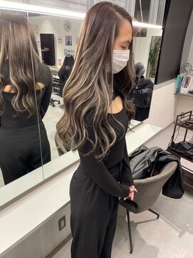 キング 高槻(K!ng) ハイライトカラーミルクティーベージュケアブリーチダブルカラー