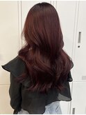 大人可愛い艶カラー＊ワインレッド/ブリーチ無し/レイヤーカット