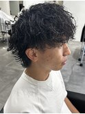 メンズマッシュパーマ波巻パーマスパイラルパーマ刈り上げ