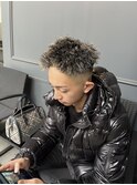 ホワイトメッシュ×ツイストパーマ