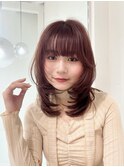 ウルフカラーフェミニンロング似合わせカットウェーブレイヤー