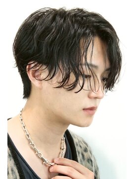 アズ ワン(AS ONE) 韓国ヘアコンマバング韓国マッシュセンターパートフェザーパーマ