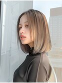【ethica_南船場】透明感ブリーチなしダブルカラーロブ