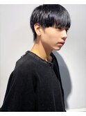 韓国風マッシュ 刈り上げ無し ダークグレー