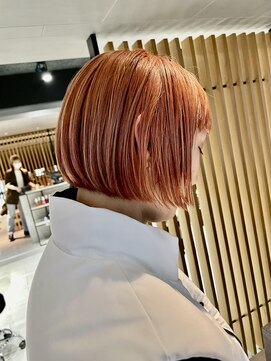 エッセンス(THE ESSENCE) Orange beige切りっぱなしボブエアリーロング美髪ピンクブラウン