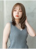 似合わせ大人かわいい小顔レイヤーひし形くびれブランジュ仕上げ