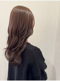 ピンクベージュ×モテロング｜暗髪/大人/ウル艶/20代/30代/40代