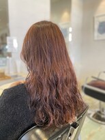 エズ(Eze)&nbsp;ロング×パーマ×ピンクブラウンカラー