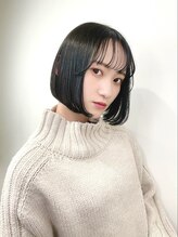 アラレ(ARARE) シースルーバング☆前下がりボブ