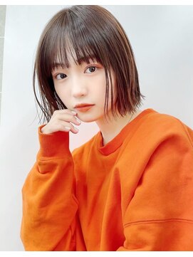 ロシェ 横浜店(loche) ウェットヘア オリーブベージュ×前髪ショートボブ×横浜