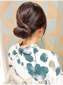 浴衣アレンジ/浴衣ヘアセット/浴衣着付け/タイトシニヨン