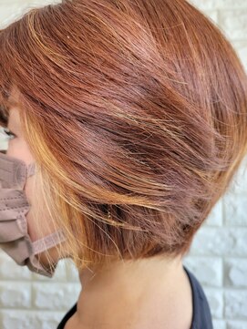 松本平太郎美容室 国立店 グラデーションボブ×イノア×ハイライト/30代40代50代60代