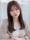 シースルーバングアースカラーエアストレートc6上尾20代30代40代