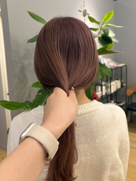 ジアン バイ ミルボン NU茶屋町+(GIEN by milbon) イメチェン/ピンクベージュ/アンブレラカラー/前髪/吉岡美音
