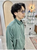 30代大人男性センターパートニュアンスパーマ