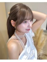 ロンドガーネット 池袋(Lond garnet)&nbsp;ミニウルフレイヤーカット顔周り前髪韓国ミディアムロング/池袋