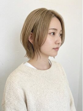 レセ 南柏店(Laissez) ミルクティーベージュ/外はねショートボブ【レセ南柏店】